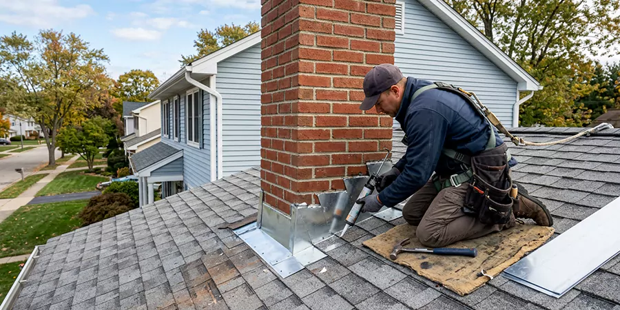 Roof and Chimney Flashing Leak Repair Edison