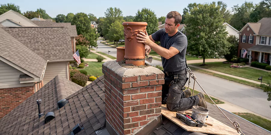 Decorative and Custom Chimney Pot Installation Edison
