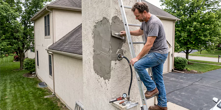 Gas and Stucco Chimney Repair Edison