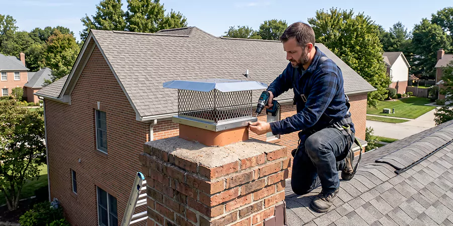 Masonry Chimney Spark Arrestor Installation Edison