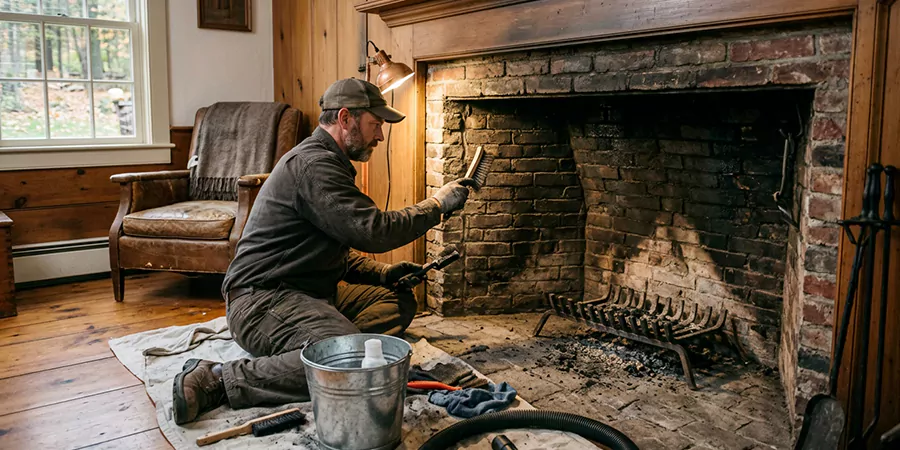 Inglenook and Coal Burning Fireplace Restoration Edison