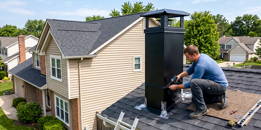 Prefab Chimney Chase Installation Edison